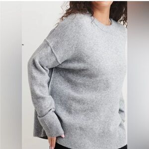Aerie grey oversized knit sweater size M